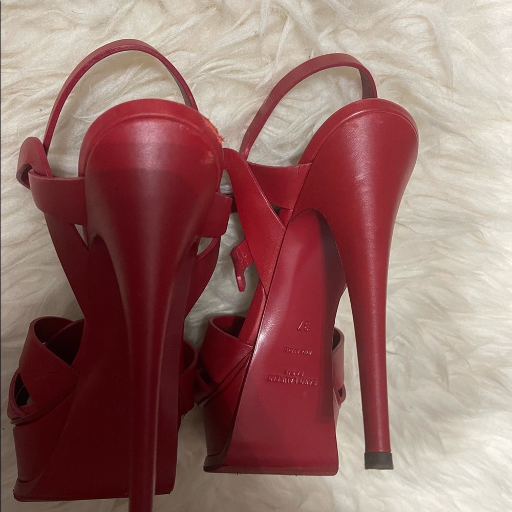 YSL TRIBUTE PLATFORM SANDALS IN SMOOTH LEATHER - Picture 4 of 10